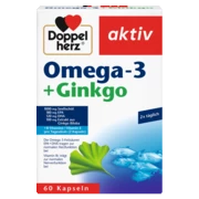 Doppelherz aktiv Omega-3 + Ginko Prednji pogled Retuširani prednji pogled Zadnji pogled Pogled sa leve strane Pogled sa desne strane