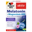 Doppelherz aktiv Melatonin + Magnesium 400 Prednji pogled Retuširani prednji pogled Zadnji pogled Pogled sa leve strane Pogled sa desne strane