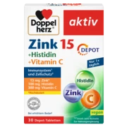 Doppelherz aktiv Cink 15 + Histidin Prednji pogled Retuširani prednji pogled Zadnji pogled Pogled sa leve strane Pogled sa desne strane