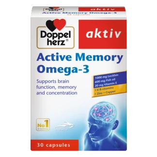 Doppelherz aktiv Active Memory Omega-3 Prednji pogled Retuširani prednji pogled Zadnji pogled Pogled sa leve strane Pogled sa desne strane
