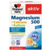 Doppelherz aktiv Magnezijum 500 + Kalcijum + Kalijum Prednji pogled Retuširani prednji pogled Zadnji pogled Pogled sa leve strane Pogled sa desne strane