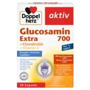 Doppelherz aktiv Glucozamin 700 EXTRA Prednji pogled Retuširani prednji pogled Zadnji pogled Pogled sa leve strane Pogled sa desne strane