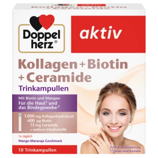 Doppelherz aktiv Kolagen + Hijaluron + Ceramidi Prednji pogled Retuširani prednji pogled Zadnji pogled Pogled sa leve strane Pogled sa desne strane