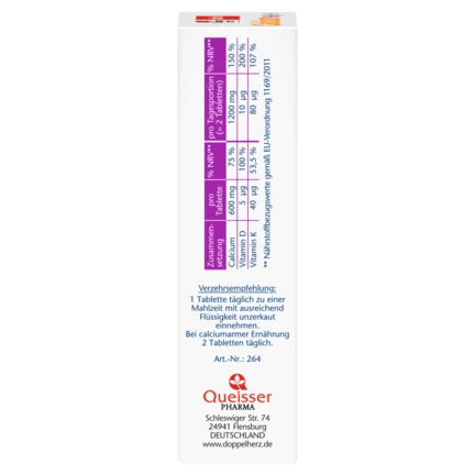 Doppelherz aktiv Kalcijum + Vitamin D3 + K Pogled sa leve strane
