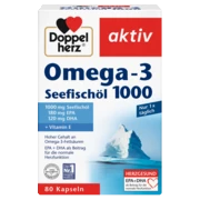 Doppelherz aktiv Omega-3 1000 Prednji pogled Retuširani prednji pogled Zadnji pogled Pogled sa leve strane Pogled sa desne strane