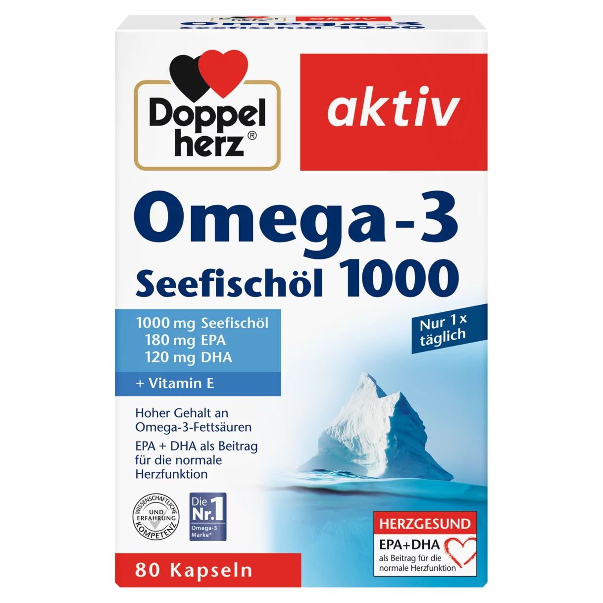 Doppelherz aktiv Omega-3 1000 Prednji pogled Retuširani prednji pogled Zadnji pogled Pogled sa leve strane Pogled sa desne strane