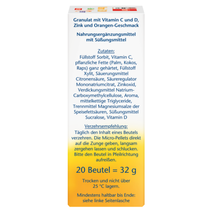 Illustration of the product packaging Doppelherz aktiv Vitamin C 500 side view right