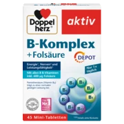 Doppelherz aktiv B-Kompleks + Folna kiselina DEPO Prednji pogled Retuširani prednji pogled Zadnji pogled Pogled sa leve strane Pogled sa desne strane