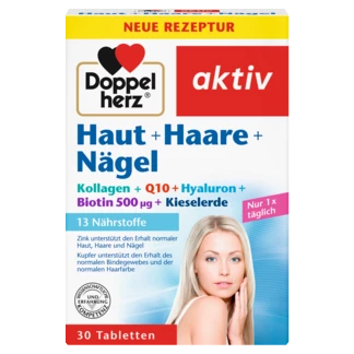 Doppelherz aktiv Koža, kosu i nokte Prednji pogled Retuširani prednji pogled Zadnji pogled Pogled sa leve strane Pogled sa desne strane