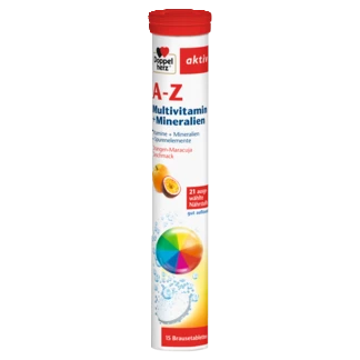 Doppelherz aktiv A-Z Multivitamini + Minerali Prednji pogled Retuširani prednji pogled Zadnji pogled Pogled sa leve strane Pogled sa desne strane