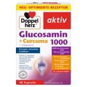 Doppelherz aktiv Glucozamin 1000 + Kurkuma Prednji pogled Retuširani prednji pogled Zadnji pogled Pogled sa leve strane Pogled sa desne strane