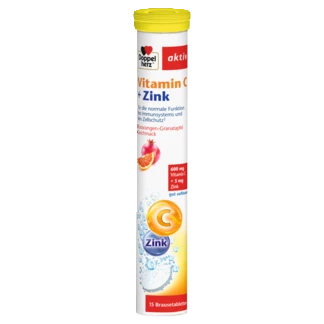 Doppelherz aktiv Vitamin C + Cink Prednji pogled Retuširani prednji pogled Zadnji pogled Pogled sa leve strane Pogled sa desne strane